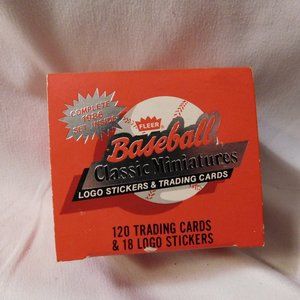 FLEER BASEBALL CLASSIC MINIATURES COMPLETE SET OF 120 CARDS and 18 STICKERS 1986
